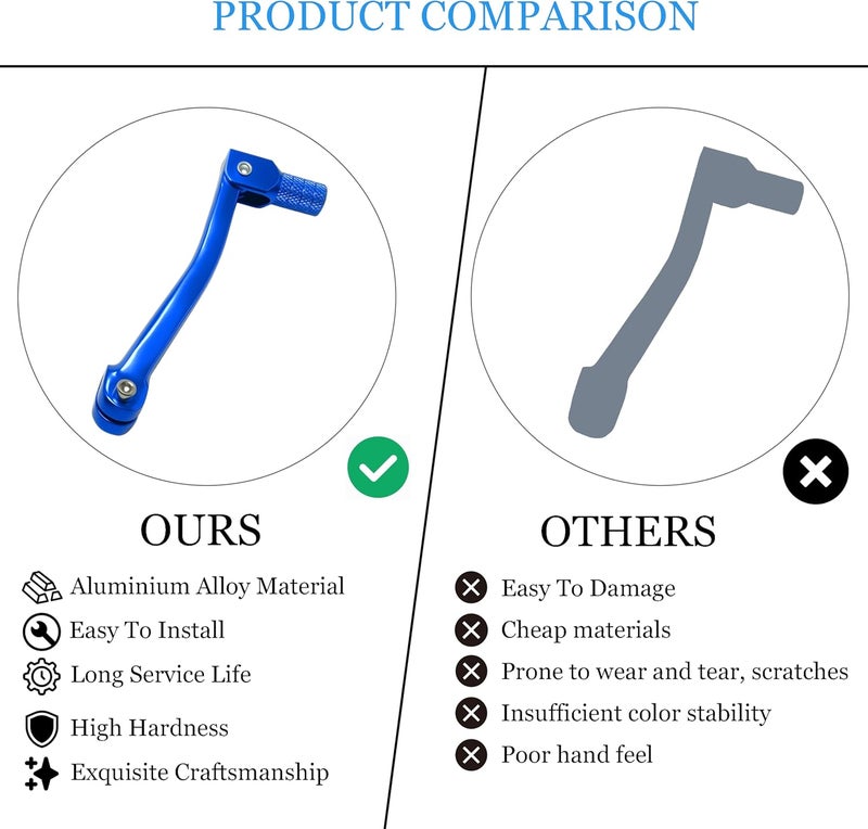 JXPANG Folding Gear Shifter Lever, Aluminum Dirt Bike Parts,Compatible with 50cc-125cc CRF50 XR50 SSR110 SSR125 WR200R Taotao ATA KAYO Xmotor Coolster Probike Pitster Pro Roketa Baja Pit Dirt Bike (Blue) - Image 3